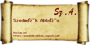 Szedmák Abbás névjegykártya